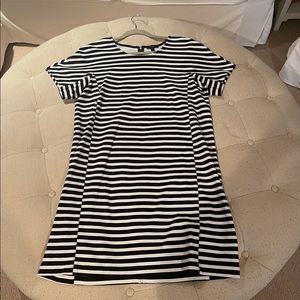 Jcrew black and white striped dress